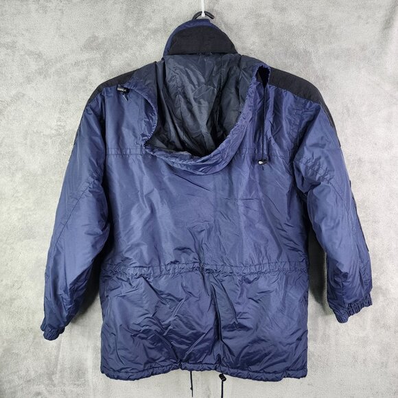 Mens Blue Mountain Tek Nylon Hooded Jacket Coat Drawstrings Full Zip Size XL - Picture 8 of 10